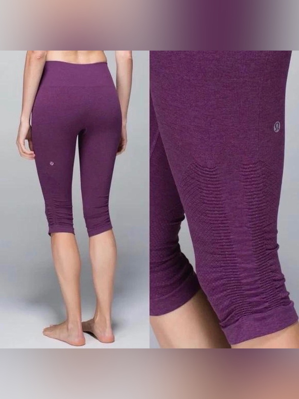 Lululemon Flow Crop Leggings Purple
